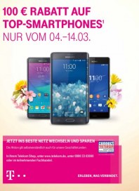 Telekom Shop 100€ Rabatt auf Top-Smartphones März 2015 KW10