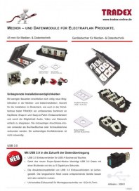 TRADEX Elektrosysteme Handels-GmbH Medien- und Datenmodule für Electraplan Produkte Mai 2012 KW22