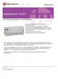 TallyGenicom Computerdrucker GmbH Nadeldrucker T2240 Juni 2012 KW22