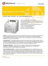 TallyGenicom Computerdrucker GmbH Monolaserdrucker 9045N Juni 2012 KW22