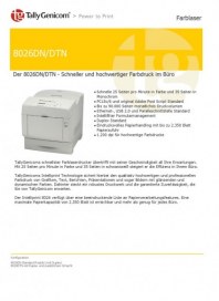 TallyGenicom Computerdrucker GmbH 8026DN/DTN Juni 2012 KW22