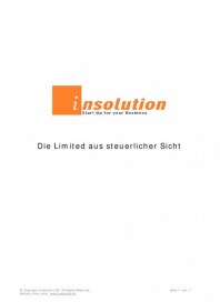 Insolution Ltd Die Limited aus steuerlicher Sicht Juni 2012 KW23