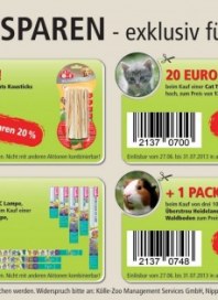 Kölle-Zoo Tierische Angebote - Rabattcoupons für treue Kunden Juni 2013 KW26