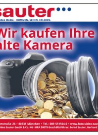 Foto-Video Sauter GmbH & Co.KG Wir kaufen Ihre alte Kamera April 2014 KW16 Foto-Video Sauter GmbH & Co.KG Wir kaufen Ihre alte Kamera April 2014 KW16