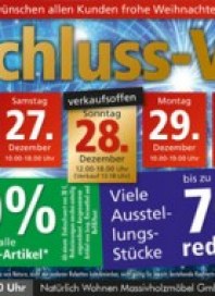 Natürlich Wohnen Massivholzmöbel GmbH & Co. KG Jahresschlussverkauf Dezember 2014 KW52