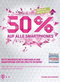 Telekom Shop 50% auf alle Smartphones¹ Januar 2015 KW05