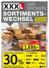 XXXL Einrichtungshäuser XXXL Sortimentswechsel September 2015 KW39 1 XXXL Einrichtungshäuser XXXL Sortimentswechsel September 2015 KW39 1