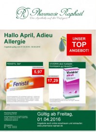 Pharmacie  Raphaël Hallo April, Adieu Allergie April 2016 KW13