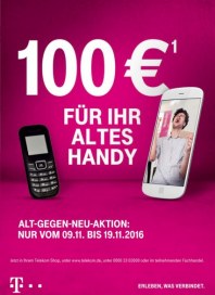 Telekom Shop 100€ für ihr altes Handy November 2016 KW45