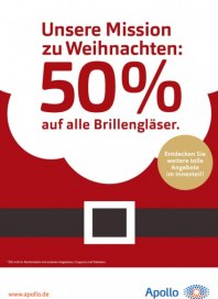 Apollo Optik 50% auf alle Brillengläser November 2016 KW48 Apollo Optik 50% auf alle Brillengläser November 2016 KW48