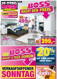 SB Möbel Boss Verkaufsoffener Sonntag Januar 2017 KW01