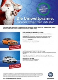 Volkswagen Die Umweltprämie. Nur noch wenige Tage verfügbar Dezember 2017 KW49